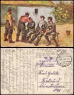 Feldpostkarte 1. WK (Soldaten Bei Der Rasur) 1915   Feldpost Div. Stempel - War 1914-18