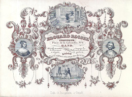 GAND-GENT " EDUARD ROSSEL-COIFFEUR-KAPPER"LITH.JACQMAIN-145/105MM - Cartes Porcelaine