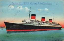TRANSPORTS - Bateaux - Paquebots - Normandie - De La Compagnie Générale Transatlantique - Carte Postale Ancienne - Steamers