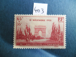 1938 Y/T 403 " Arc De Triomphe " Neuf** - Nuovi