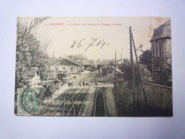 2024 - 1494  BELFORT  :  La GARE. Les Voies Et Le Passage à Niveau   1907   XXX - Belfort - City
