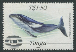 Tonga 1990 SG1014 $1.50 Humpback Whale NZ 1990 Ovpt MNH - Tonga (1970-...)