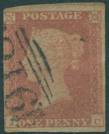 Great Britain 1841 SG8 1d Red QV Blued Paper **JC Imperf FU - Unclassified