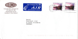 L77505 - Neuseeland - 2001 - 2@$1 Landschaften (1x Mgl) A LpBf AUCKLAND -> Deutschland - Briefe U. Dokumente