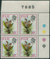 Fiji 1971 SG442 10c Flowers Corner Block MNH - Fidji (1970-...)