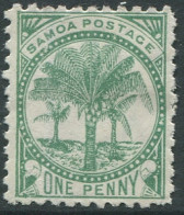Samoa 1895 SG58 1d Green Palm Tree MNG - Samoa