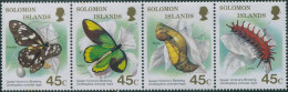 Solomon Islands 1987 SG610a Butterflies Strip MNH - Solomon Islands (1978-...)