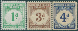 Gilbert & Ellice Islands Due SGD1-D4 Postage Due 3 Values MNH - Isole Gilbert Ed Ellice (...-1979)
