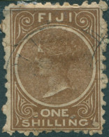 Fiji 1881 SG64a 1/- Deep Brown Queen Victoria P10 FU - Fiji (1970-...)