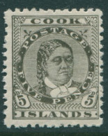 Cook Islands 1896 SG17 5d Olive-black Queen Makea Takau P11 MLH - Cook