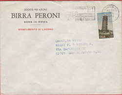 ITALIA - Storia Postale Repubblica - 1973 - 50 Torre Di Pisa (Isolato) - Viaggiata Da Livorno Per San Giovanni - 1971-80: Storia Postale