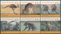 Australia 1994 SG1459-1464 Kangaroos And Koalas Block MNH - Autres & Non Classés