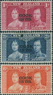 Cook Islands 1937 SG124-126 COOK IS'DS. Ovpt Set MLH - Cook