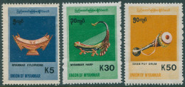 Myanmar 1998 SG356-360 Musical Instruments (3) MNH - Myanmar (Birma 1948-...)