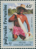 French Polynesia 1993 Sc#611,SG671 46f Cast-net Fisherman MNH - Other & Unclassified
