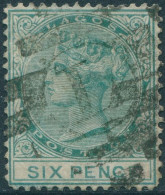 Lagos 1876 SG15 6d Green QV Wmk Cc FU - Nigeria (1961-...)