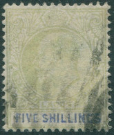 Lagos 1904 SG62 5s Green And Blue KEVII FU - Nigeria (1961-...)