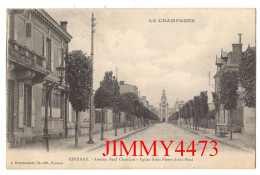 CPA - EPERNAY En 1918 - Avenue Paul Chandon - Eglise Saint-Pierre Saint-Paul - Edit. J. Braquemart, Lib. - Epernay