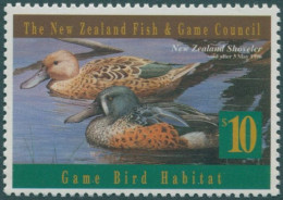 NZ Fish And Game Council 1996 $10 Shoveler MNH - Andere & Zonder Classificatie