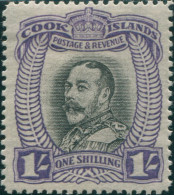 Cook Islands 1933 SG112 1/- KGV Wmk P14 MH - Cook