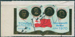 Tonga 1970 SG316 7s Rulers And FLAG With No Value Airmail Ovpt From SGO72 Pen Ca - Tonga (1970-...)
