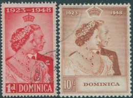 Dominica 1948 SG112-113 QEII Silver Wedding Set FU (amd) - Dominica (1978-...)