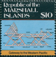Marshall Islands 1984 SG20 $10 Map MNH - Marshallinseln