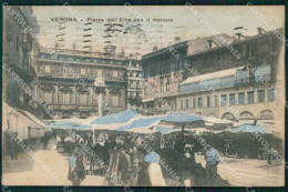 Verona Città Piazza Erbe Mercato Cartolina VK1965 - Verona