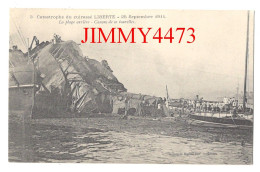 CPA - Catastrophe Du Cuirassé LIBERTE 25 Sep. 1911 La Plage Arrière, Canons De Sa Tourelles - N° 3 - Phot. Marius Bar - Guerre