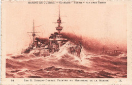 TRANSPORTS - Bateaux - Guerre - Marine De Guerre - Cuirassé - Patrie Par Gros Temps - Carte Postale Ancienne - Guerra