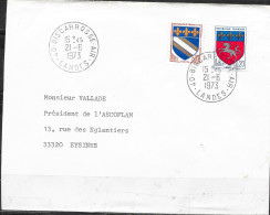 Cachet Manuel 40-Biscarrosse-Air 2I-6 I973 Sur Timbre FM Ordinaire - Poste Aérienne Militaire