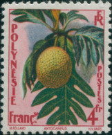 French Polynesia 1959 Sc#192,SG18 4f Tropical Fruit Artocarpus MLH - Autres & Non Classés