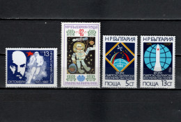 Bulgaria 1987/1988 Space, October Revolution, Children Paintings, Joint Spaceflight 4 Stamps MNH - Europe