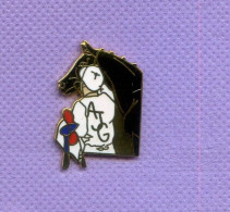 Superbe Pins Theme Course Hippique Jockey Cheval Ajg Egf I194 - Other & Unclassified