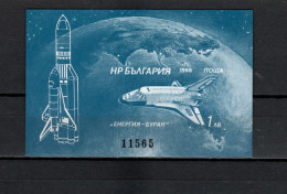 Bulgaria 1988 Space, Buran Space Shuttle S/s Imperf. MNH - Europa