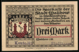 Notgeld Malchow I. M., 3 Mark, Karte Der Umgebung  - [11] Local Banknote Issues