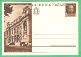 REGNO D'ITALIA 1931 CARTOLINA POSTALE VEIII OPERE DEL REGIME MINISTERO EDUCAZIONE N. 30 C Bruno (FILAGRANO C70-14) NUOVA - Entiers Postaux