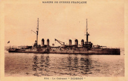 TRANSPORTS - Bateaux - Guerre - Marine De Guerre Française - Le Cuirassé - Diderot - Carte Postale Ancienne - Guerra
