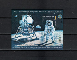 Bulgaria 1990 Space Exploration, Apollo 11, S/s Imperf. MNH - Europa