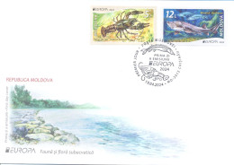 2024. Moldova,  Europa 2024, Underwater Flora And Fauna Of Moldova, FDC With Set, Mint/** - Moldavië