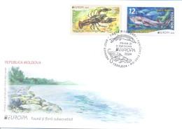 2024. Moldova,  Europa 2024, Underwater Flora And Fauna Of Moldova, FDC With Set, Mint/** - Moldavia