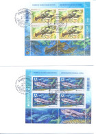 2024. Moldova,  Europa 2024, Underwater Flora And Fauna Of Moldova, 2 FDC With 2 Booklet-panes, Mint/** - Moldavie