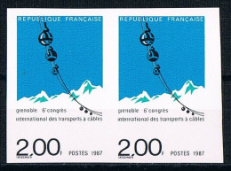 France 1987 N° 2480 Paire  Non Dentelé  IMP  Neuf MNH **  Congrès International Des Transports - 1981-1990