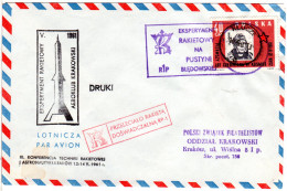 Polen 1961, Raketenpost, Versuchsflug Brief M. 40 Gr. U. Diversen Stempeln - Briefe U. Dokumente
