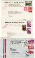 Türkei 1952/60, 3 Firmen Briefe M. Versch. Frankaturen V. Istanbul N. Schweden - Briefe U. Dokumente
