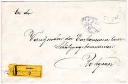 Österreich 1919, Schraffen Stpl. KAREZ Auf Bar Bezahltem Einschreiben Brief - Covers & Documents