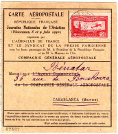 Frankreich 1930, 1,50 F. Poste Aerienne Auf Carte Aèropostal Vincennes-Marokko - Altri & Non Classificati