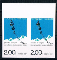 France 1987 N° 2480 Paire  Non Dentelé  IMP  Neuf MNH **  Congrès International Des Transports - 1981-1990