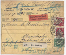 Schweiz 1909, Wert Paketkarte V. St. Gallen N. GB. Vermerk "Spezial Tarif" #1864 - Autres & Non Classés