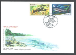 Moldova ,  Europa  2024 Underwater Flora And Fauna,  Fish, Crayfish , FDC - Moldova